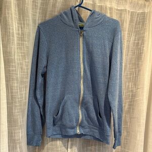 Blue Zip-Up Hoodie Sweater